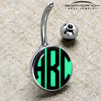 Custom Glow in the Dark Logo Personalized Initial Belly Ring