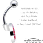 Retro Text Hate You Belly Ring by Onyx O