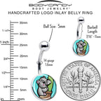 Cute Biting Baby Hippo Belly Ring