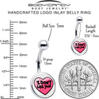 I Don't Like You Valentine Heart Belly Ring
