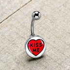 Kiss Me Candy Heart Belly Ring by Onyx O