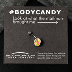 Rainbow Swirl Lollipop Belly Ring by Onyx O