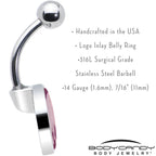 Pinkish Melting Heart Belly Ring by Onyx O