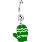 Custom Holiday Mitten Personalized Dangle Belly Ring