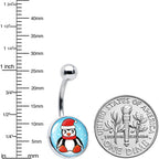 Snowfall Holiday Penguin Belly Ring by Onyx O