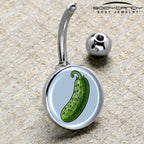 Green Pickle Belly Ring by Onyx O