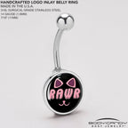 RAWR Kitty Cat Belly Ring by Onyx O