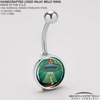 Reverse Alien UFO AbductionBelly Ring by Onyx O