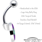 Colorful Lighting SLAY Belly Ring by Onyx O