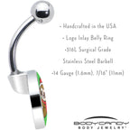 Holiday Santa Sloth Belly Ring by Onyx O