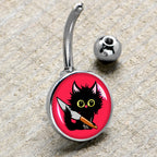 Stabby Cat Belly Ring by Onyx O