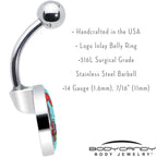 Christmas Holiday Weiner Dog Belly Ring by Onyx O