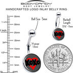 XOXO Heart Belly Ring by Onyx O