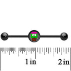 14G Black Anodized Cupcake Frank Monster Industrial Bar 37mm