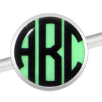 Glow in the Dark Personalized Custom Initial Industrial Barbell 37mm