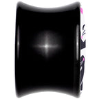 Black Acrylic Cute Kitty Cat Yin Yang Double Flare Plug Set by Onyx O