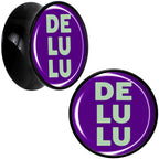 Word DELULU Black Acrylic Saddle Plug Set by Onyx O