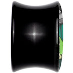 Black Acrylic Alien UFO Dinosaur Abduction Double Flare Plug Set by Onyx O