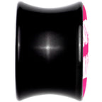 Black Acrylic Red Hot Lips Double Flare Plug Set by Onyx O
