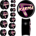 Karmic Boomerang Black Acrylic Saddle Plug Set by Onyx O