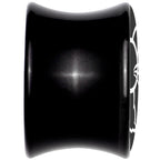 Black and White Kitty Cat Black Acrylic Saddle Plug Set 8mm to 20mm by Onyx O