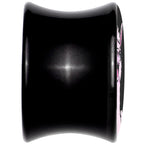 Pink Happy Llama Black Acrylic Saddle Plug Set 8mm to 20mm by Onyx O