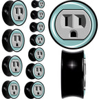 0G Frowning Plug OutletBlack Acrylic Saddle Plug Set by Onyx O