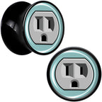 0G Frowning Plug OutletBlack Acrylic Saddle Plug Set by Onyx O