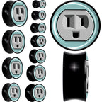 0G Smiling Plug Outlet Black Acrylic Saddle Plug Set by Onyx O