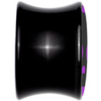 0G Purple Black Simple Skull Black Acrylic Saddle Plug Set by Onyx O