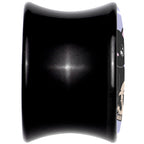 0G Skull Cat Black Acrylic Saddle Plug Set by Onyx O