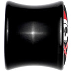 Santa Pirate Candy Cane Skull Black Acrylic Saddle Plug Set by Onyx O