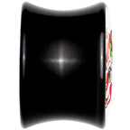 Stawberry Cow Black Acrylic Saddle Plug Set 8mm to 20mm by Onyx O