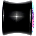 Pastel Christmas Tree Holiday Black Acrylic Saddle Plug Set by Onyx O