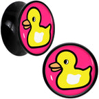 Black Acrylic Yellow Ducky Double Flare Plug Set by Onyx O