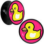 Black Acrylic Yellow Ducky Double Flare Plug Set by Onyx O