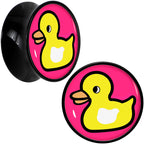 Black Acrylic Yellow Ducky Double Flare Plug Set by Onyx O