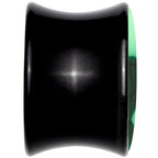Black Acrylic Glow in the Dark Peeking Cat Double Flare Plug Set by Onyx O