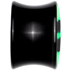 Black Acrylic Lipstick Kiss Glow in Dark Double Flare Plug Set by Onyx O