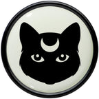 Glow in the Dark Mystic Kitty Cat Black Acrylic Saddle Plug Set by Onyx O