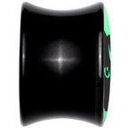 Glow in the Dark Mystic Kitty Cat Black Acrylic Saddle Plug Set by Onyx O