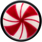 Black Acrylic Peppermint Candy Glow in Dark Double Flare Plug Set by Onyx O