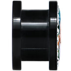 Black Acrylic Custom Photo Gem Screw Fit Plug - buy 2 for a pair