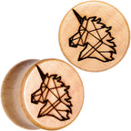 Organic Beechwood Geometric Unicorn Saddle Plug Set 0G to 25mm