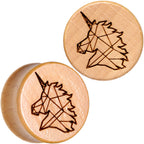 Organic Beechwood Geometric Unicorn Saddle Plug Set 0G to 25mm