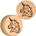 Organic Beechwood Geometric Unicorn Saddle Plug Set 0G to 25mm
