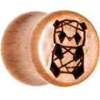 Organic Beechwood Geometric Panda Saddle Plug Set 0G to 25mm