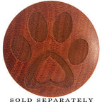 Organic Sawo Wood Pet Love Paw Print Saddle Plug