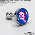 16G 1/4 Adorable Axolotl Cartilage Tragus Earring by Onyx O