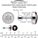 16G 1/4 Holiday Dead Nosed Reindeer Tragus Cartilage Earring by Onyx O